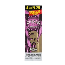 ZIG-ZAG 15ct RILLO SIZE CIGAR WRAPS 4/$1.29 -  PINK