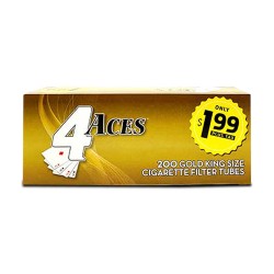 4 Aces Tubes - King Gold 5/200ct  PP $1.99