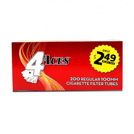 4 Aces Tubes - 100mm Regular 5/200ct  PP $2.49